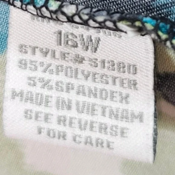 Dressbarn 16W Floral Cowl Neck Dress Blue Green Black Sleeveless Stretch Y2K EUC - Picture 6 of 8